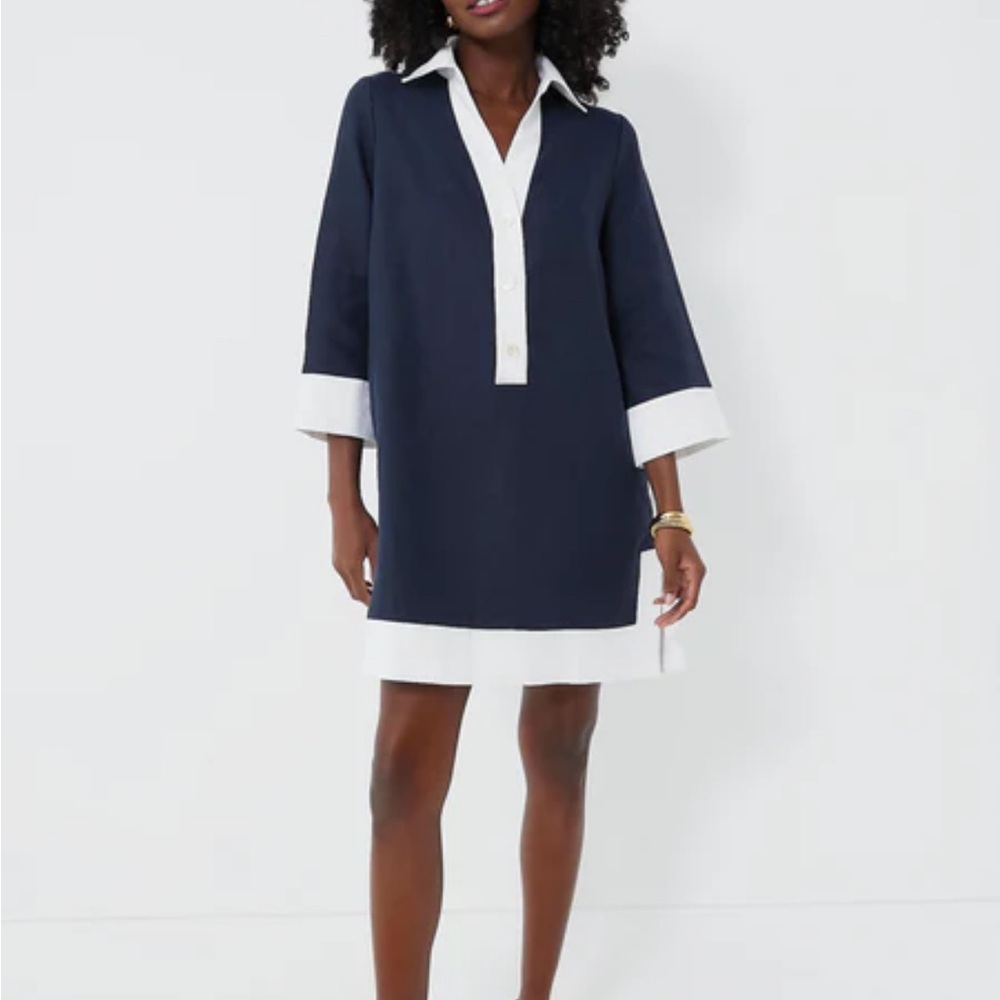 Tuckernuck Navy and White Shift Dress